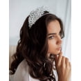 thumbnail image 1 of Bridal Crystal Leaf Vine Tiara Crown Gold Leaf Headband Wedding Headpiece Bridesmaid Prom Festival Hair Accessories for Women and Girls (Silver), 1 of 6