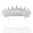 thumbnail image 1 of Bridal Crystal Tiara Princess Crown Chromatic Rhinestone Wedding Headpiece Prom Party Bridesmaid Hair Accessories for Women and Girls, 1 of 14