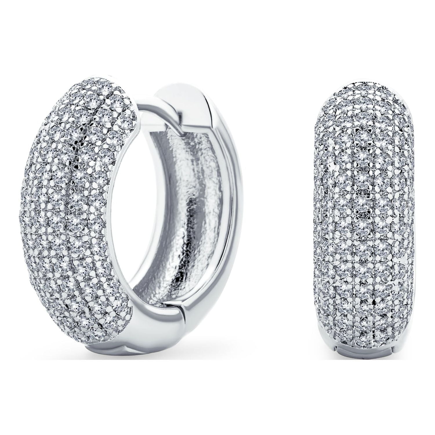 Cubic Zirconia Donut Design Huggie Earrings