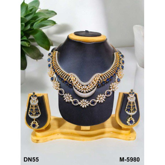 Bridal Cubic Zirconia Statement Necklace Set – Elegant Wedding Jewelry