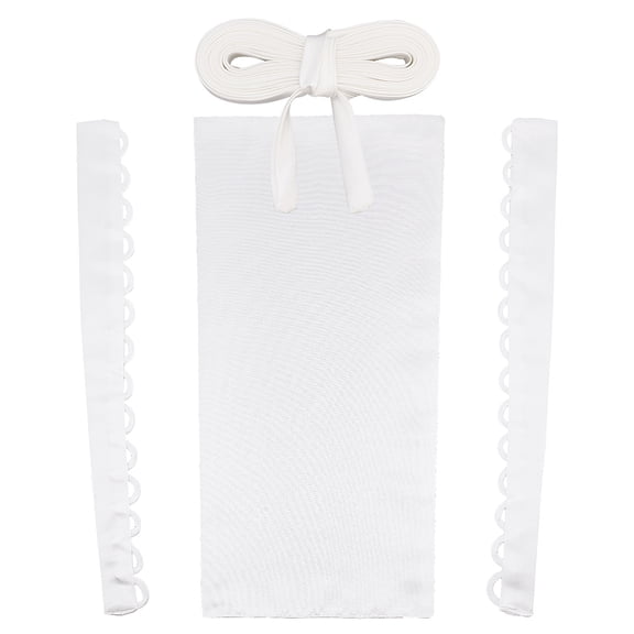 Bridal Dress Zipper Replacement Adjustable Fit Satin Corset Back Kit Lace-up Formal Prom Dress White 480~4400x15~263x1~3mm for DIY