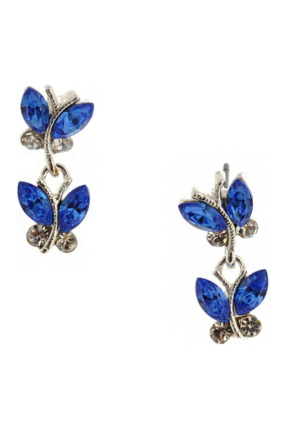 Bridal Earring Sapphire Blue Butterfly Stud Earring For Women