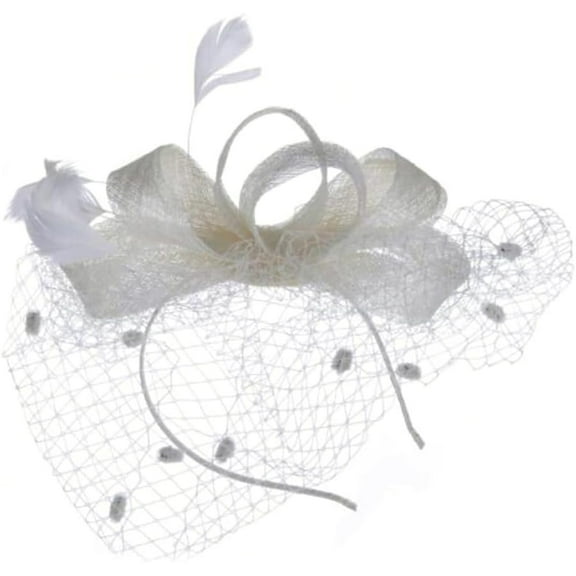 Bridal Feather Fascinator Birdcage Veil Ascot Race Hat Party Hair Accessories