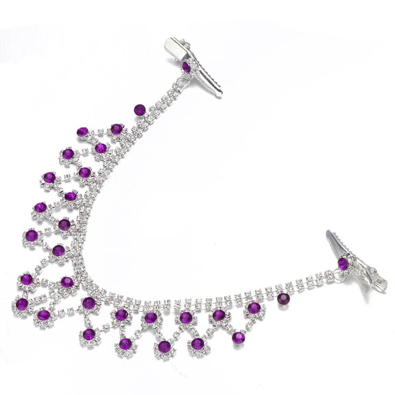 MIPCASE Purple Bridal Frontlet Plum Shape Rhinestone Wedding Forehead Jewelry Lightweight Elegant Decoration