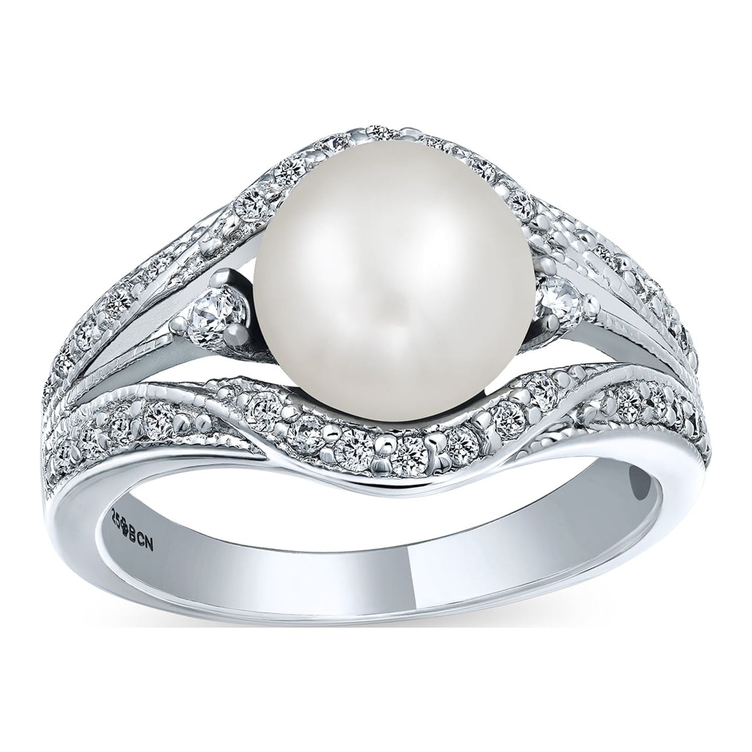 Freshwater pearl store engagement rings