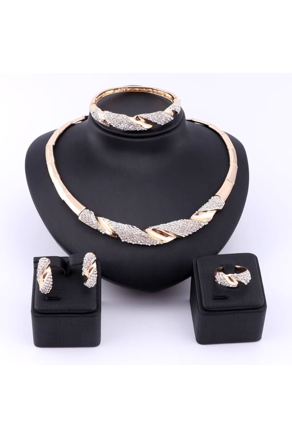 Bridal Gift Nigerian Woman Wedding African Beads Jewelry Set Brand Dubai Silver Color Crystal Jewelry Sets Wholesale Design
