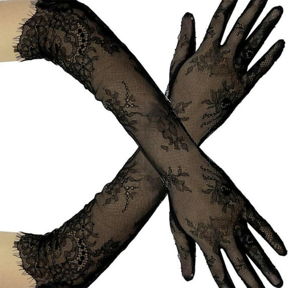 Bridal Gloves With Delicate Lace Design Extended Arm Coverage Perfect For Church Outdoor Ceremonies