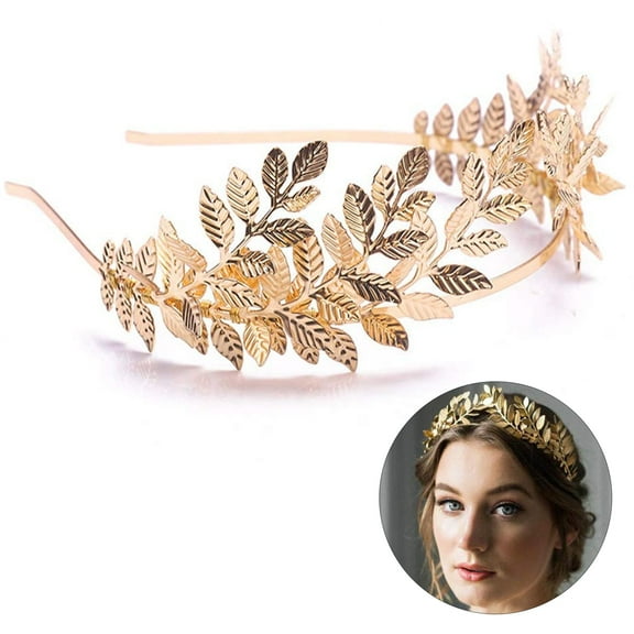 Bridal Gold Leaf Crown Headband Bridal Tiara Gold Leaf headpiece for Wedding Prom Festival Bridesmaid Hair Accessoriecs(Gold)