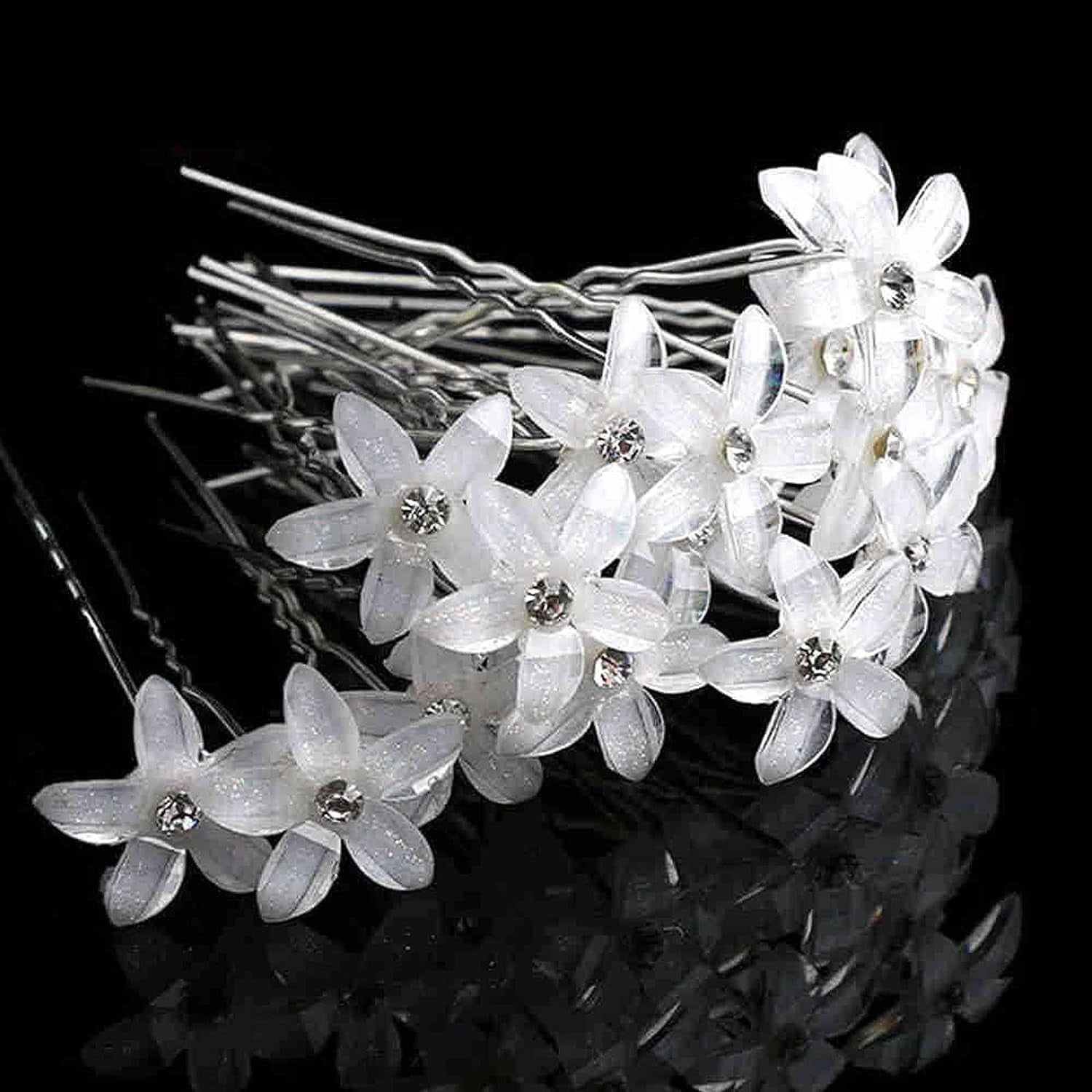 Bridal Hair Accessories,Wedding Flower Hair Pins Wedding Accessories Wedding Grips Small Bobby Pins Hair Styling Decoration, Bridesmaid Hair Accessories for Wedding Women Girls Bridesmaid (Style 1)