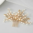 thumbnail image 1 of Bridal Hair Comb Pearl Hair Accessory Bendable Leaf Hair Piece Vintage Wedding Hair Accessories for Brides Bridesmaids Women Girls, 1 of 4