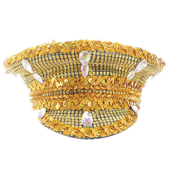 Bridal Hat with Sparkly Crystals Captain Hat Sailor Hat for Bachelorette Party Wedding for Club Stage