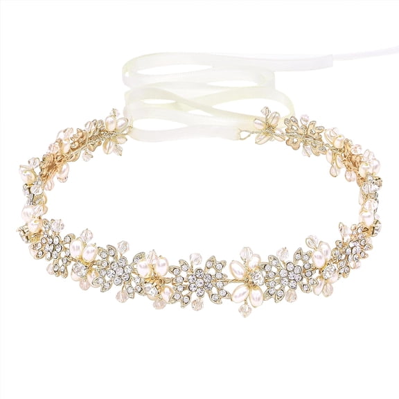 Bridal Headpiece Flower Design Wedding Headband Bridal Hair Accessories (Silver)