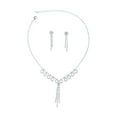thumbnail image 1 of Bridal Jewelry Set Silver Crystal Rhinestone Chain Necklace Earring Set, 1 of 1