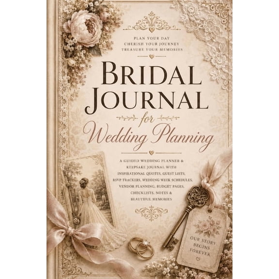 Bridal Journal for Wedding Planning: A Guided Wedding Planner & Keepsake Journal with Inspirational Quotes, Guest Lists,, (Paperback)