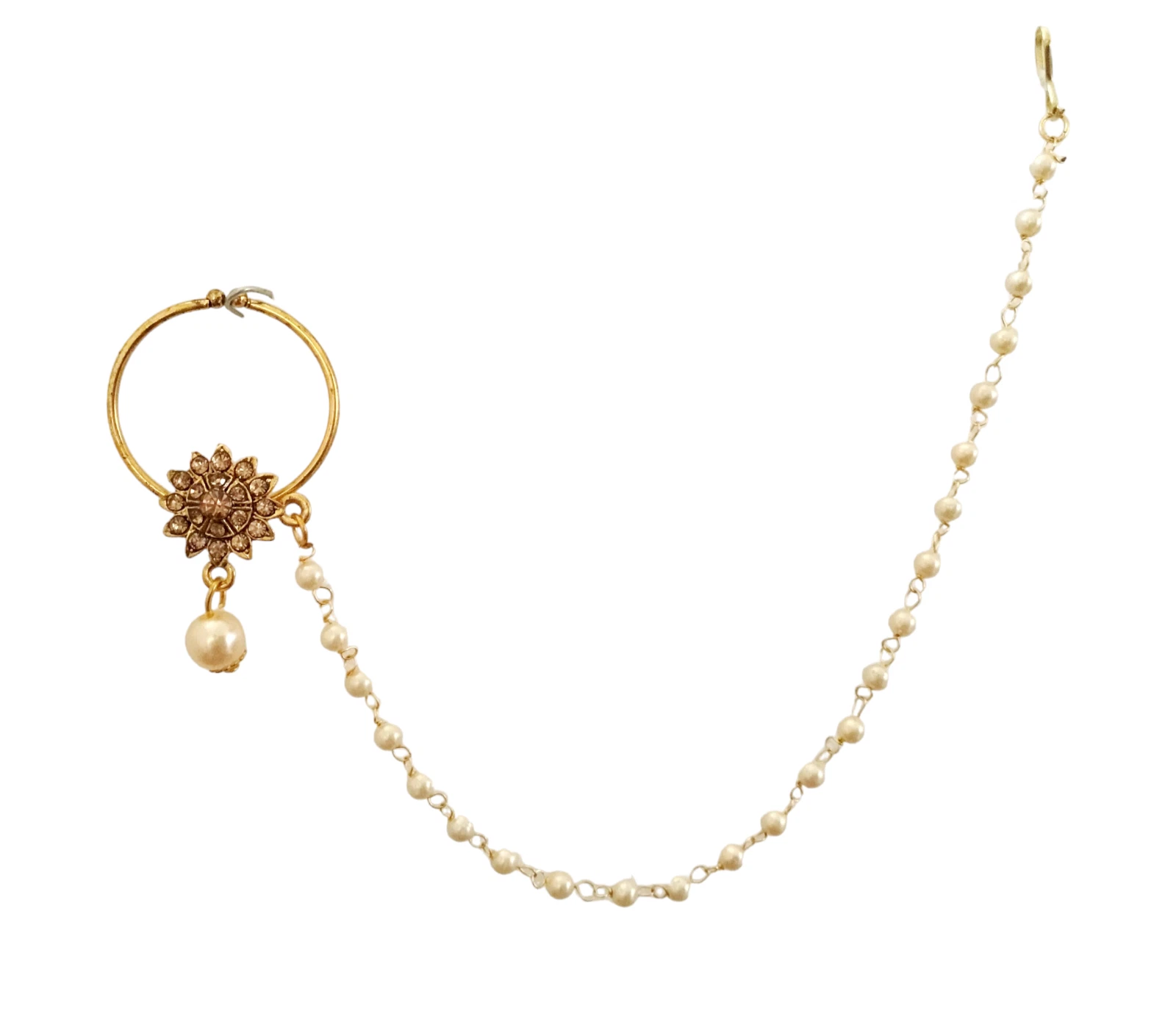 Bridal Nose Pin Indian Nose Ring Nath Nose Chain Nathini Wedding Body ...