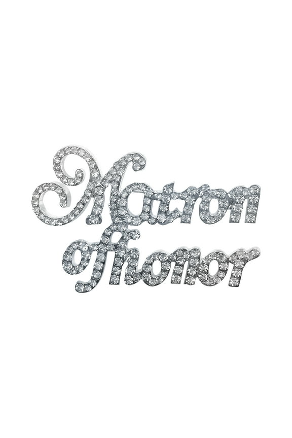 Bridal Party Brooch Pins (Matron of Honor (Silver))