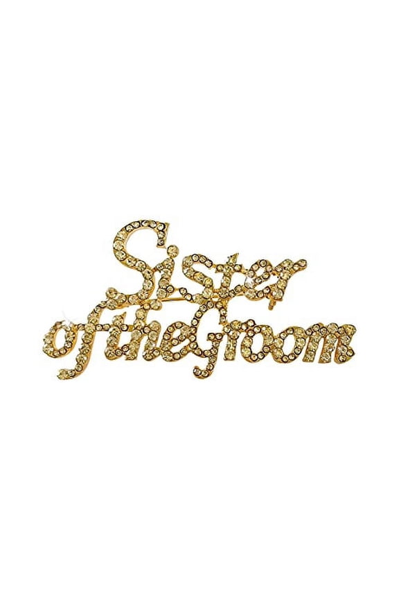 Bridal Party Brooch Pins (Sister of the Groom (Gold))