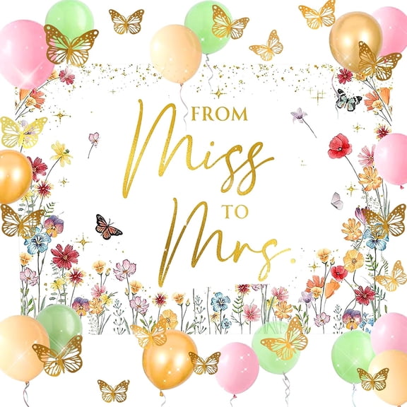 Bridal Party Decoration Set Single to Married Theme Backdrop Balloon Combination