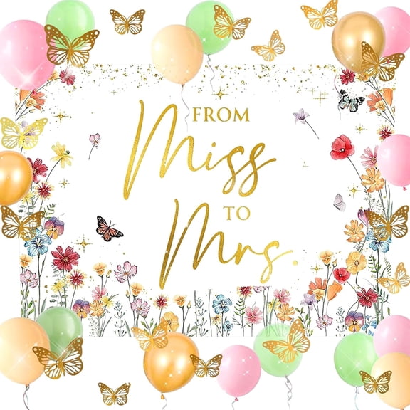 Bridal Party Decoration Set Single to Married Theme Backdrop Balloon Combination