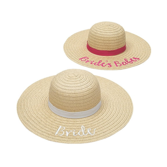 Bridal Party Sun Hat 6Pc - Apparel Accessories - 6 Pieces