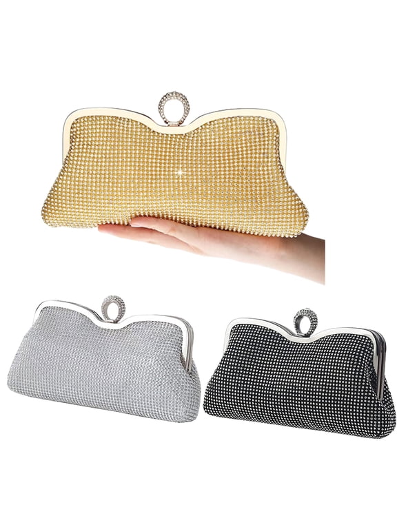 Bridal Prom Wedding Tote, Evening Bag Woman Clutch Shiny Party Bag Versatile Handmade Bag Shoulder Satchel/Silver