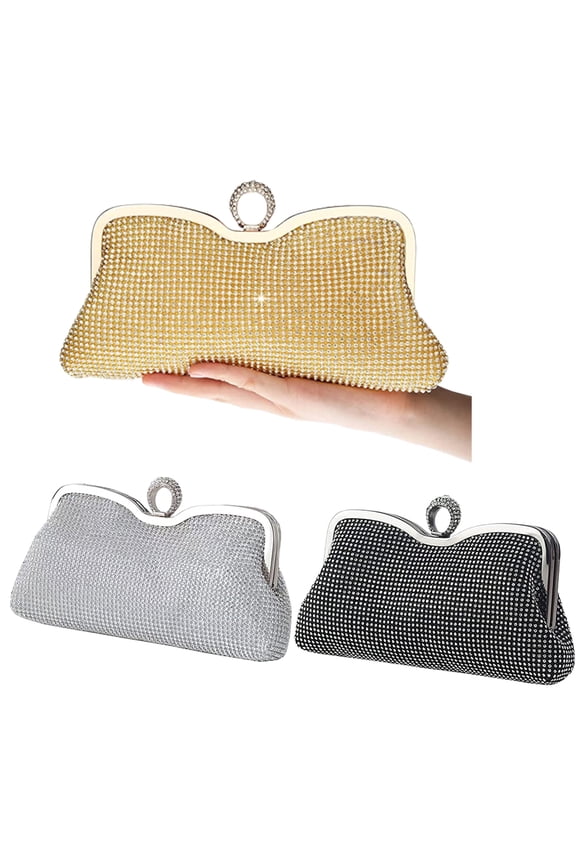 Bridal Prom Wedding Tote, Evening Bag Woman Clutch Shiny Party Bag Versatile Handmade Bag Shoulder Satchel/Silver