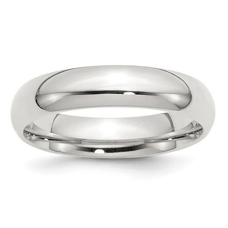 Bridal QCF050-8.5 5 mm Sterling Silver Comfort Fit Band, Polished - Size 8.5