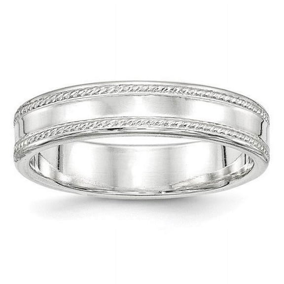 Bridal QDEB050-6 5 mm Sterling Silver Design Edge Band - Size 6