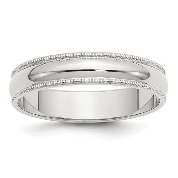 925 Sterling Silver Solid Polished Half Round 5mm Milgrain Band Size 7 Ring for Women and Men