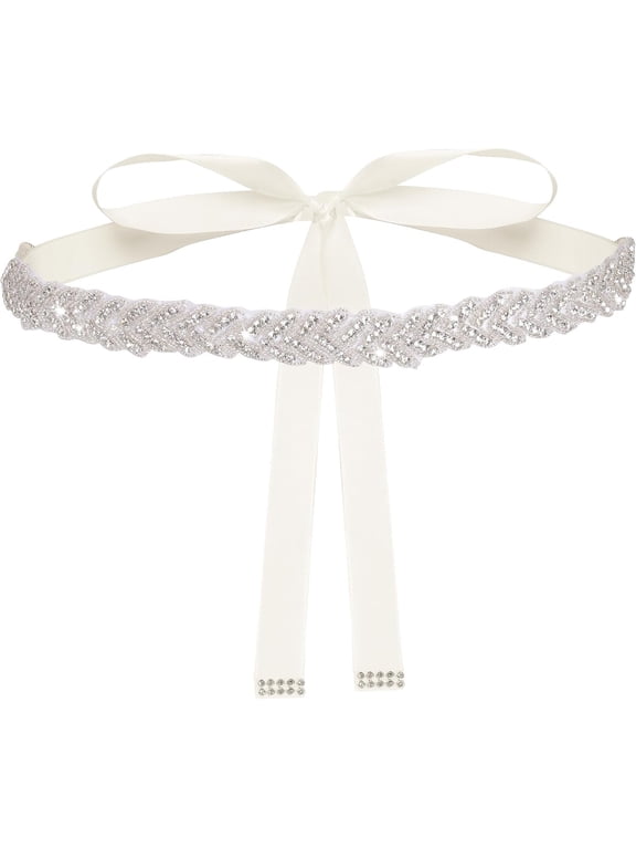 Bridal Rhinestone Wedding Belt for Women Sparkly Belt Wedding Satin Sash for Special Occasion