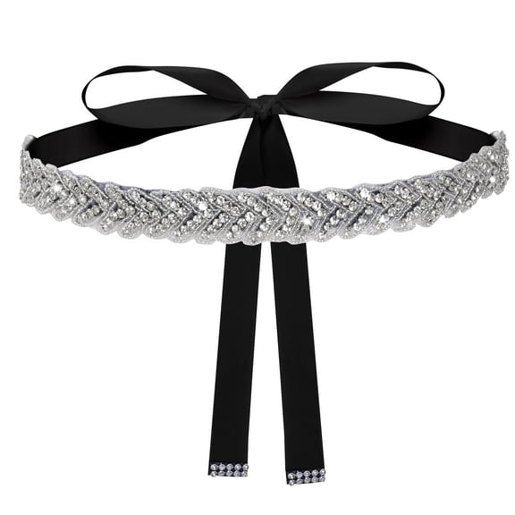 Bridal Rhinestone Wedding Waist Belt for Women Sparkly Belt Wedding Satin Sash for Special Occasion