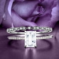 thumbnail image 1 of Bridal Rings Set Art Deco 1.75 Carat Emerald Cut Diamond Moissanite Antique Engagement Ring, Wedding Ring in 925 Sterling Silver With White Gold Plating, Gift For Her, Promise Ring, Anniversary Ring, 1 of 3