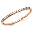 thumbnail image 1 of Bridal Round CZ Wedding Band 14k Rose Gold Anniversary Delicate CZ Ring Light Weight Solid Size 9, 1 of 1
