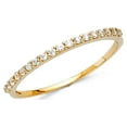 thumbnail image 1 of Bridal Round CZ Wedding Band 14k Yellow Gold Anniversary Delicate CZ Ring Light Weight Solid Size 9, 1 of 1