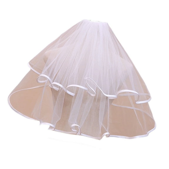 Bridal Ruffled Veil for Bachelorette Party Double Layer for Wedding Ruffled Stylish Wedding Veil Head Covering
