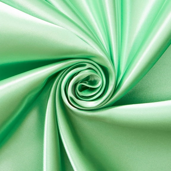 Bridal Satin Fabric Silky Poly 60" Wide Heavy Wedding Dress Drapery By The Yard (Aqua Green)