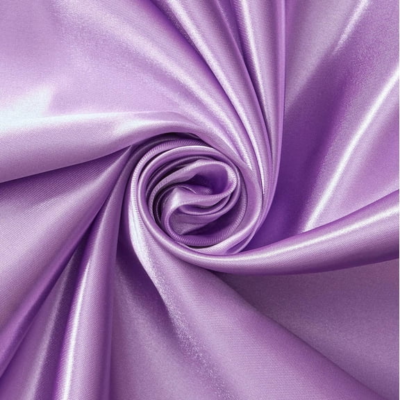Bridal Satin Fabric Silky Poly 60" Wide Heavy Wedding Dress Drapery By The Yard (Lilac)
