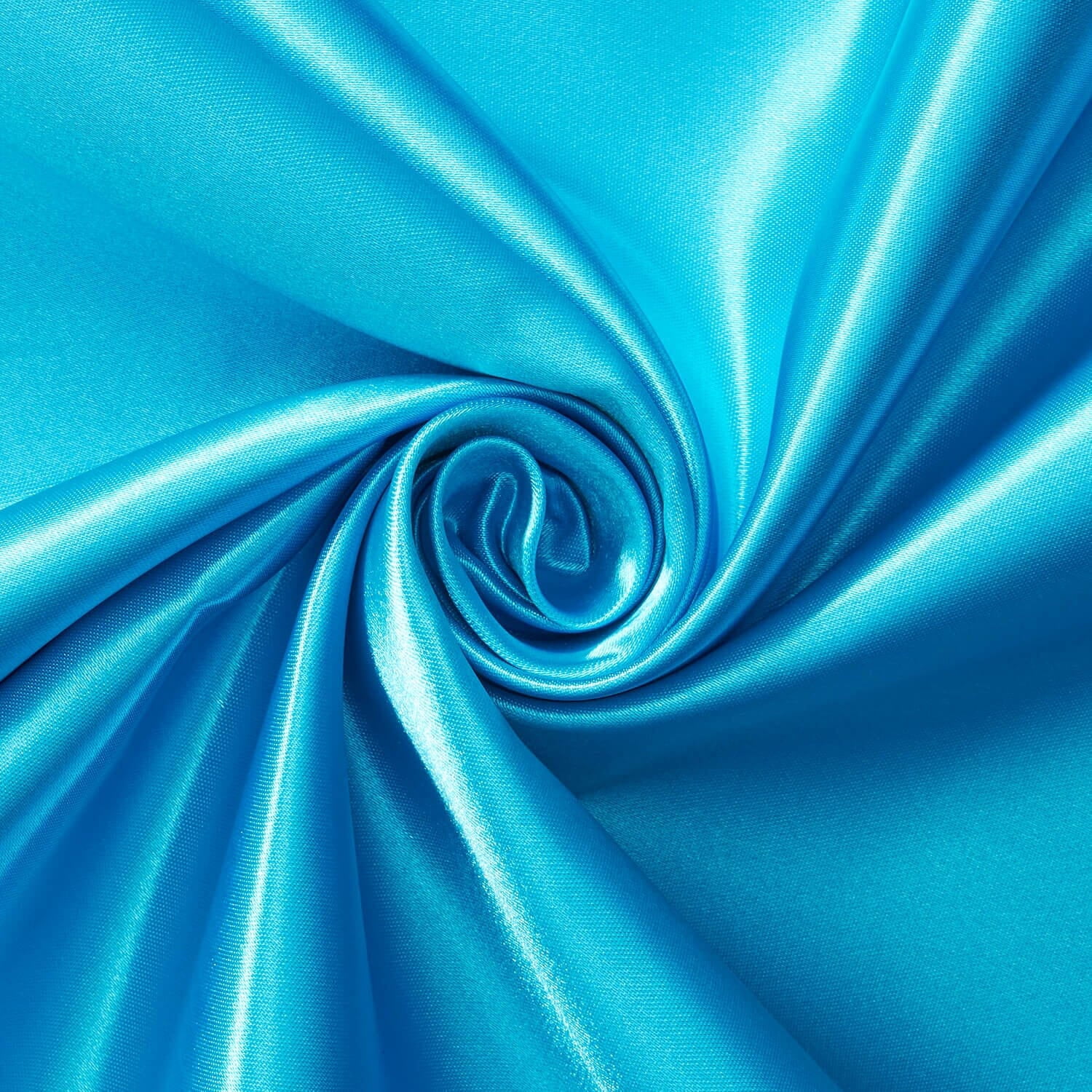 Bridal Satin Fabric Silky Poly 60" Wide Heavy Wedding Dress Drapery By The Yard (Turquoise)