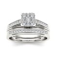 thumbnail image 1 of Bridal Set Perfect Proposal Engagement Ring, Half Eternity Matching Wedding Band, 2.1 Ct Simulated Diamond, 925 Sterling Silver, Affordable Luxury Round Cut Diamond Suitable for daily wear Ring, 1 of 3