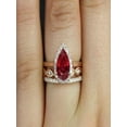 thumbnail image 1 of Bridal Set on Sale 1.50 carat Pear Cut Ruby and Diamond Bridal Trio Wedding Ring Set in Rose Gold: Bestselling Design, 1 of 2