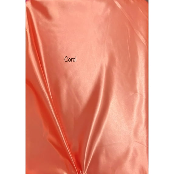 Bridal Shiny Satin, Non Stretch, 60" Wide, Sells by the Yard from Sal Tex Fabrics, Coral
