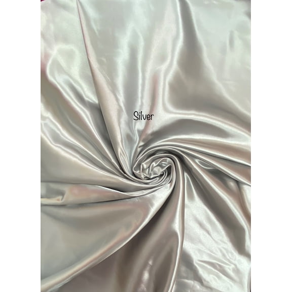 Bridal Shiny Satin, Non Stretch, 60" Wide, Sells by the Yard from Sal Tex Fabrics, Silver