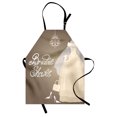 thumbnail image 1 of Bridal Shower Apron Bride Party Wedding Dress Romantic Letterings Design Print, Unisex Kitchen Bib Apron with Adjustable Neck for Cooking Baking Gardening, Grey White and Pale Brown, by Ambesonne, 1 of 3