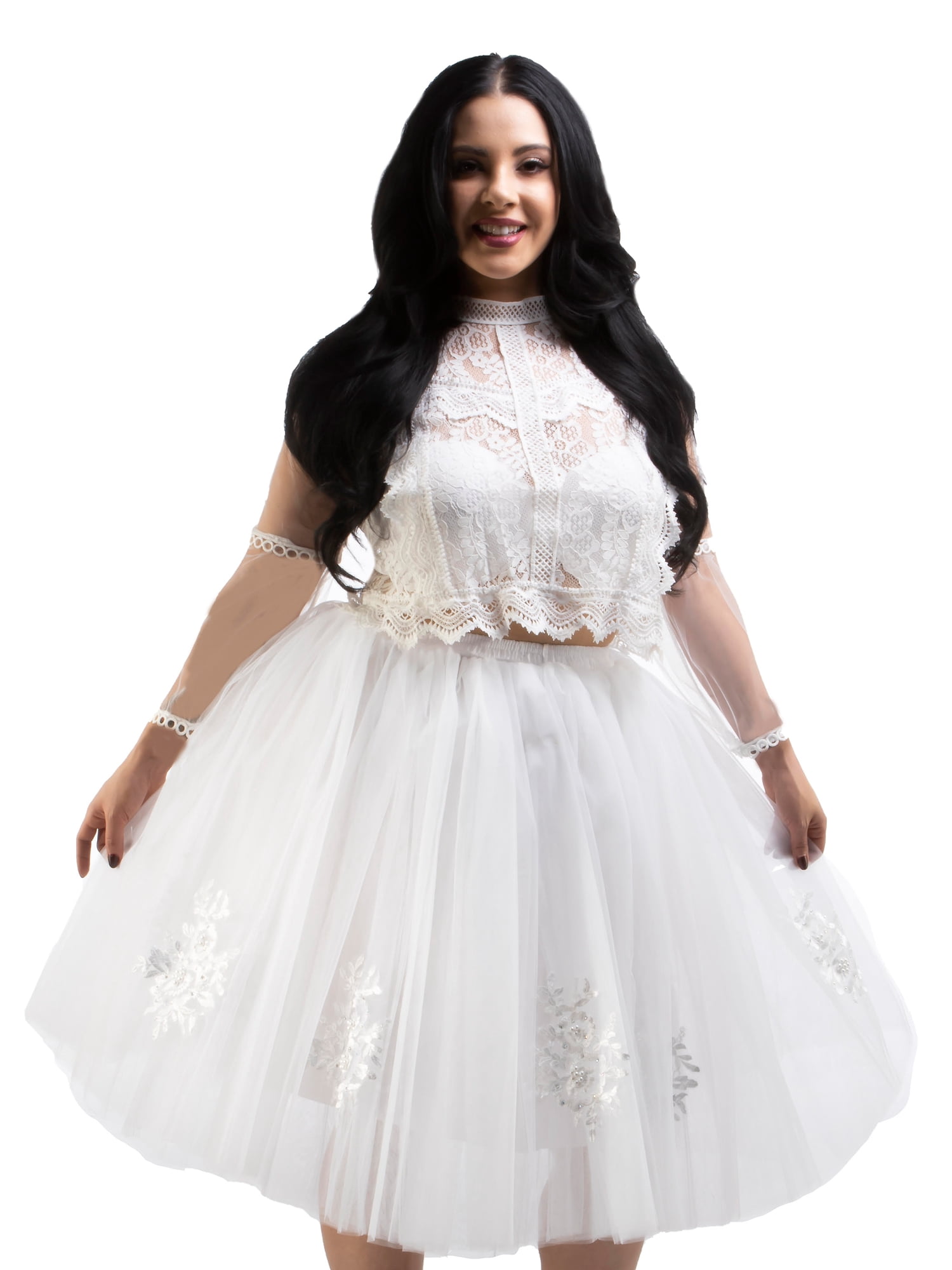 Bridal Shower Bride To Be Bachelorette Gift Short Wedding Dress Mia Tulle  Tutu Skirt White O/S - Walmart.com