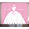 thumbnail image 1 of Ambesonne Pink Curtains 2 Panel Set, Wedding Bride Dress, 108" x 108", Pale Pink and White, 1 of 3