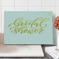 thumbnail image 1 of Bridal Shower Cutting Board, Hand Written Sketch Design Ivy Lettering Bride Party with Dots Image, Decorative Tempered Glass Cutting and Serving Board, Large Size, Yellow and White, by Ambesonne, 1 of 1