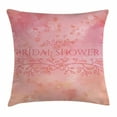 thumbnail image 1 of Bridal Shower Decorations Throw Pillow Cushion Cover, Bride Invitation Grunge Abstract Backdrop Floral Decor, Decorative Square Accent Pillow Case, 20 X 20 Inches, Light Pink and Salmon, by Ambesonne, 1 of 2