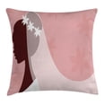 thumbnail image 1 of Bridal Shower Decorations Throw Pillow Cushion Cover, Bride in Wedding Dress on Pink Backdrop with Veil Image, Decorative Square Accent Pillow Case, 24 X 24 Inches, Light Pink and White, by Ambesonne, 1 of 2