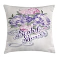 thumbnail image 1 of Bridal Shower Decorations Throw Pillow Cushion Cover, Shabby Chic Hydrangeas Romantic Bride Flowers Image, Decorative Square Accent Pillow Case, 20 X 20 Inches, Purple and Light Pink, by Ambesonne, 1 of 2