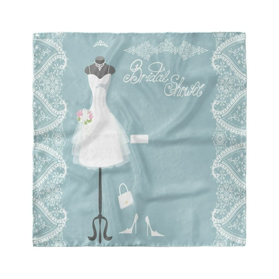 Bridal Shower Head Scarf, Vintage French Bride, Head Wrap, 3 Sizes, by Ambesonne